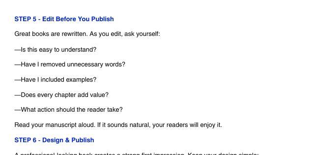 Real PDF excerpt: Step 5, Edit Before You Publish